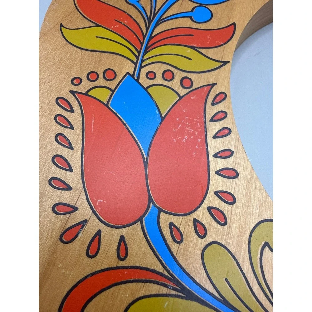 Double Sided Wooden Dutch Folk Art Wreath Handpainted Floral Bird 13x12